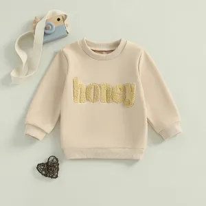 Cute Toddler Girl Warm Hoodie with Fun Embroidered Design Cozy Crew Neck Pullover for Autumn and Winter Outfits