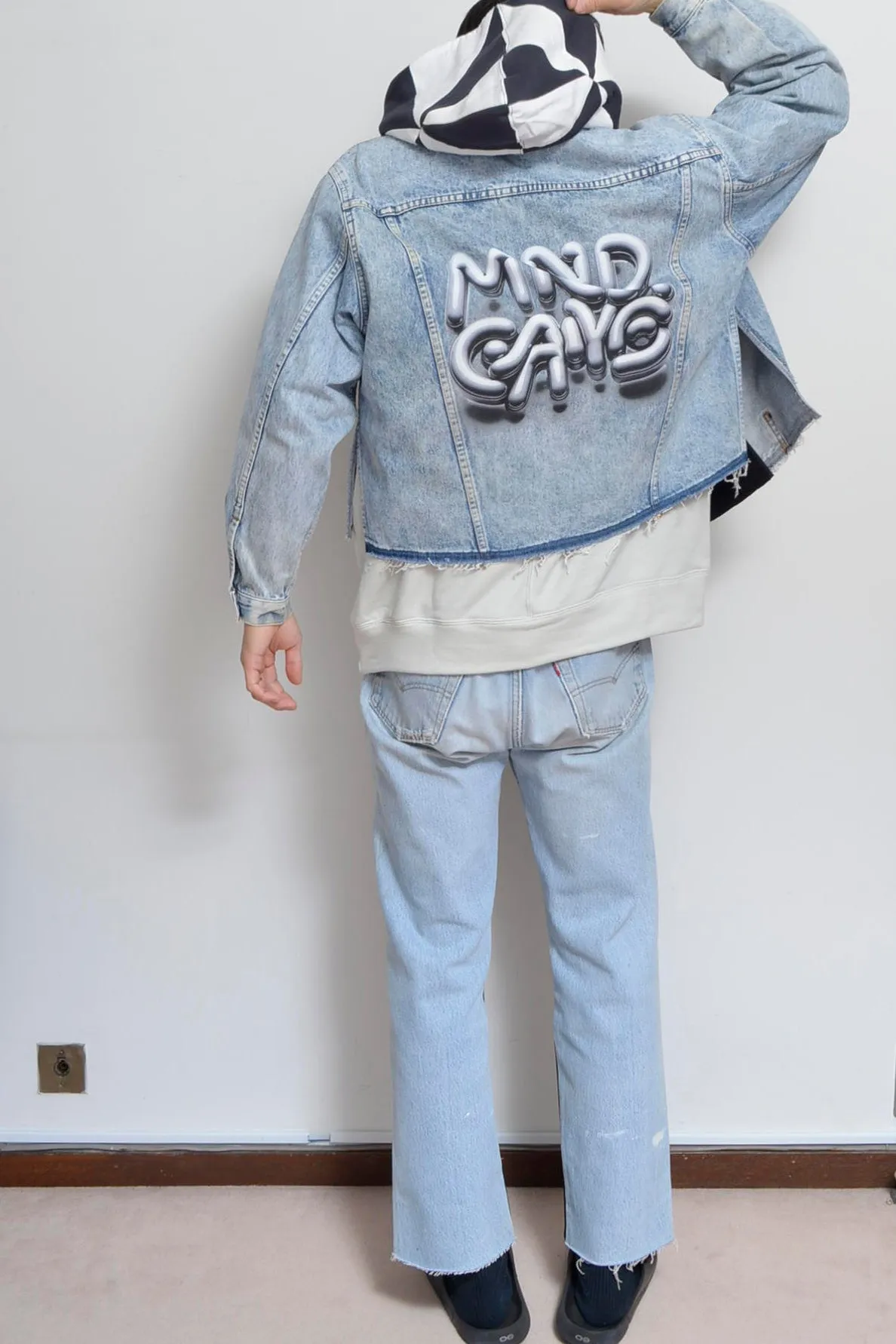 DENIM * MELTON BLOUSON_NAVY_MIND GAME