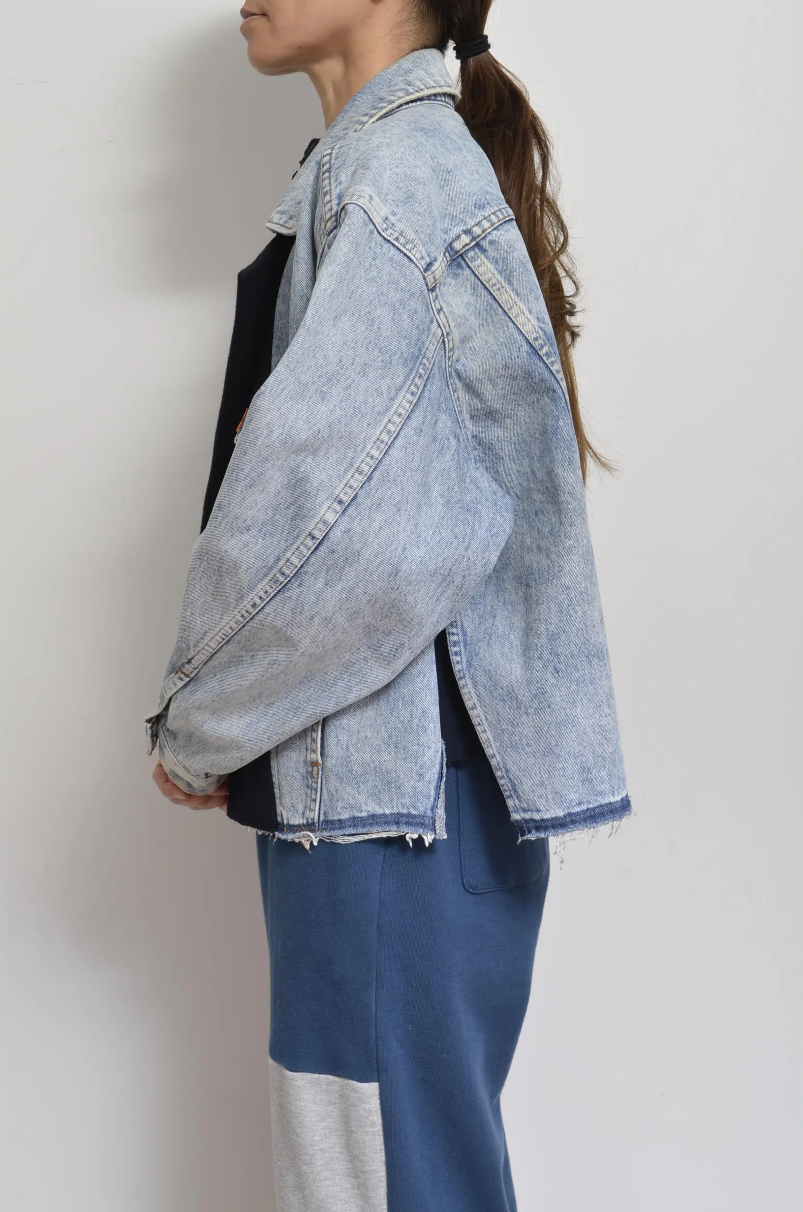 DENIM * MELTON BLOUSON_NAVY_MIND GAME