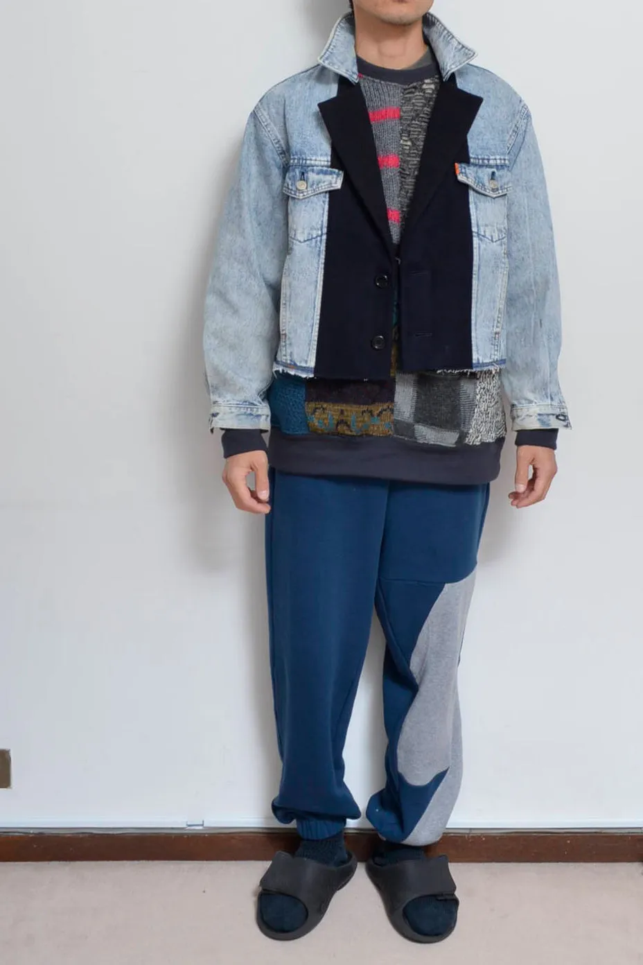 DENIM * MELTON BLOUSON_NAVY_MIND GAME