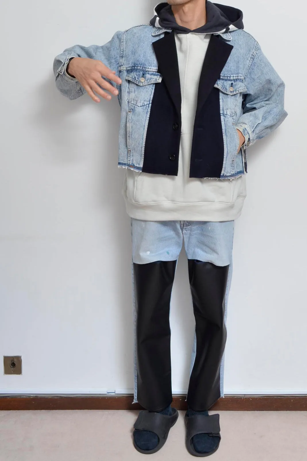 DENIM * MELTON BLOUSON_NAVY_MIND GAME