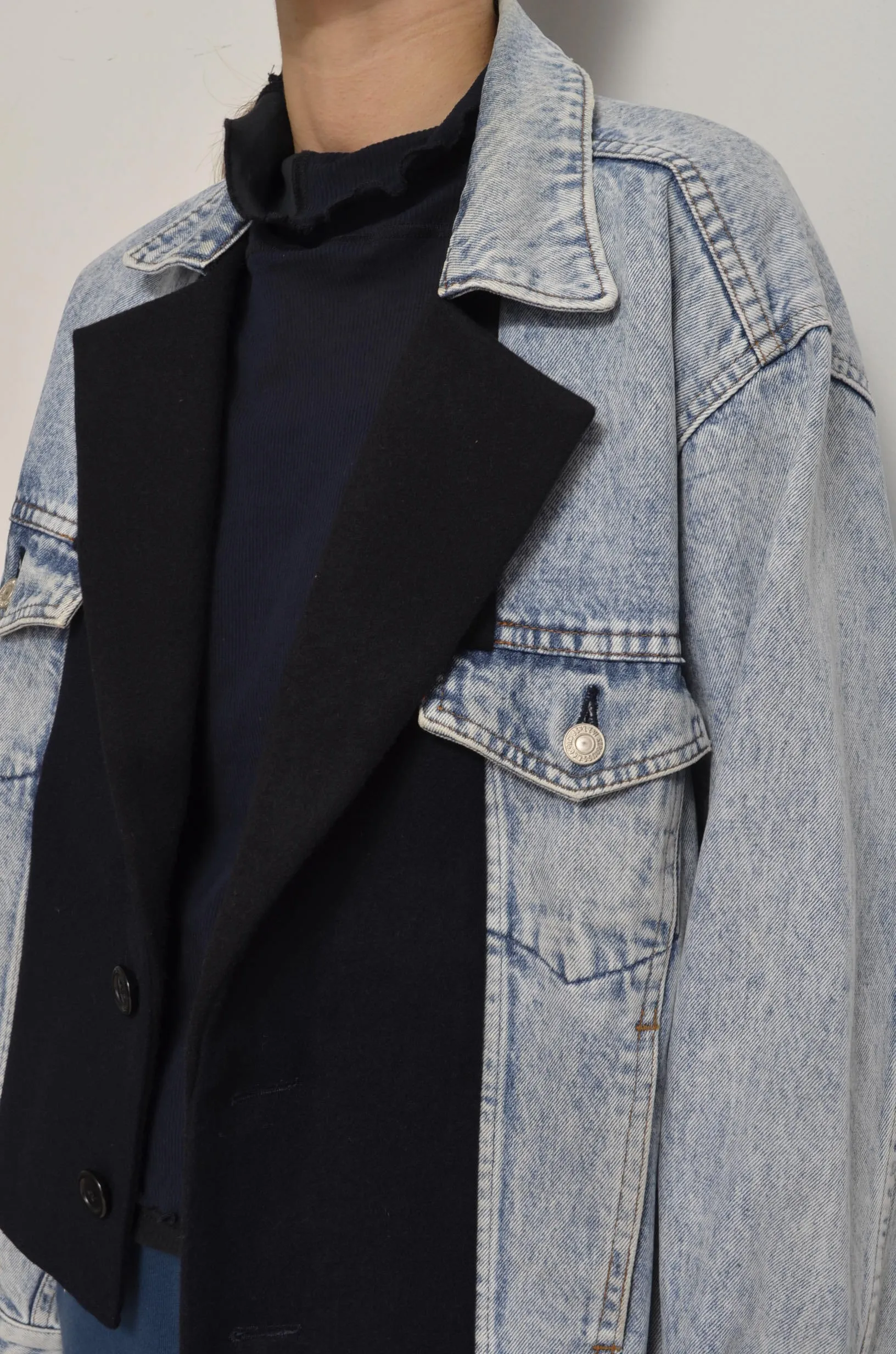 DENIM * MELTON BLOUSON_NAVY_MIND GAME