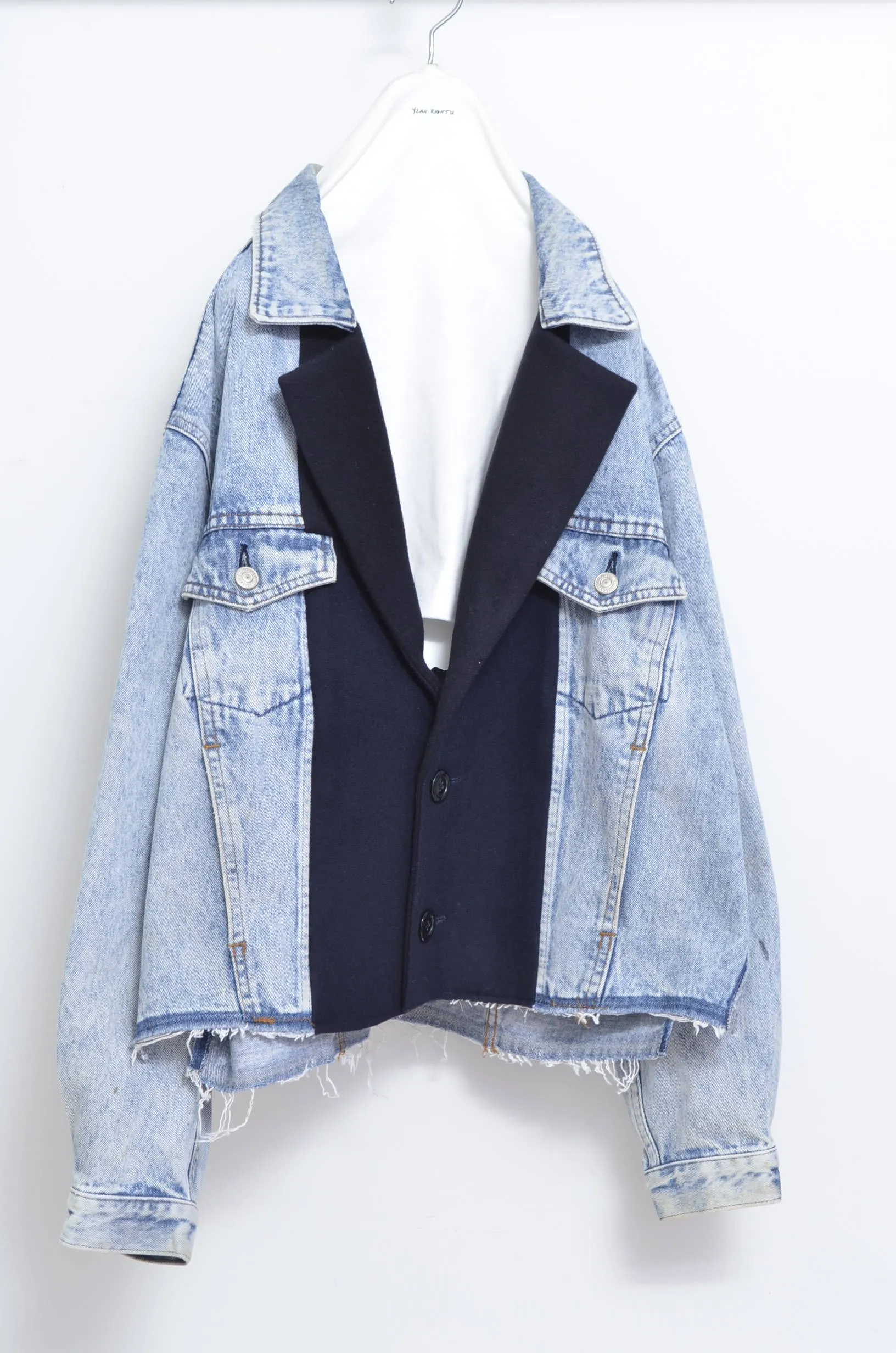 DENIM * MELTON BLOUSON_NAVY_MIND GAME