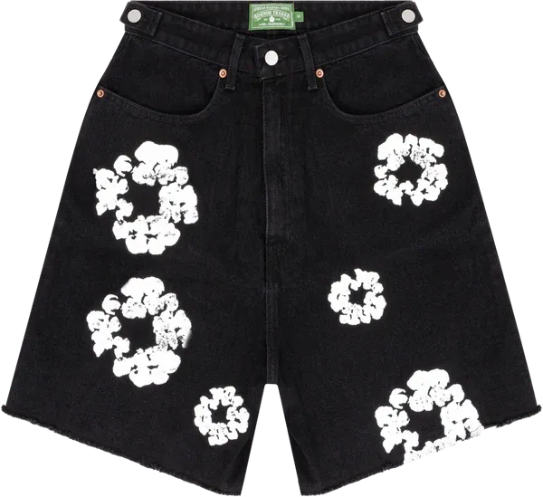 Denim Tears The Cotton Wreath Black Jean Shorts