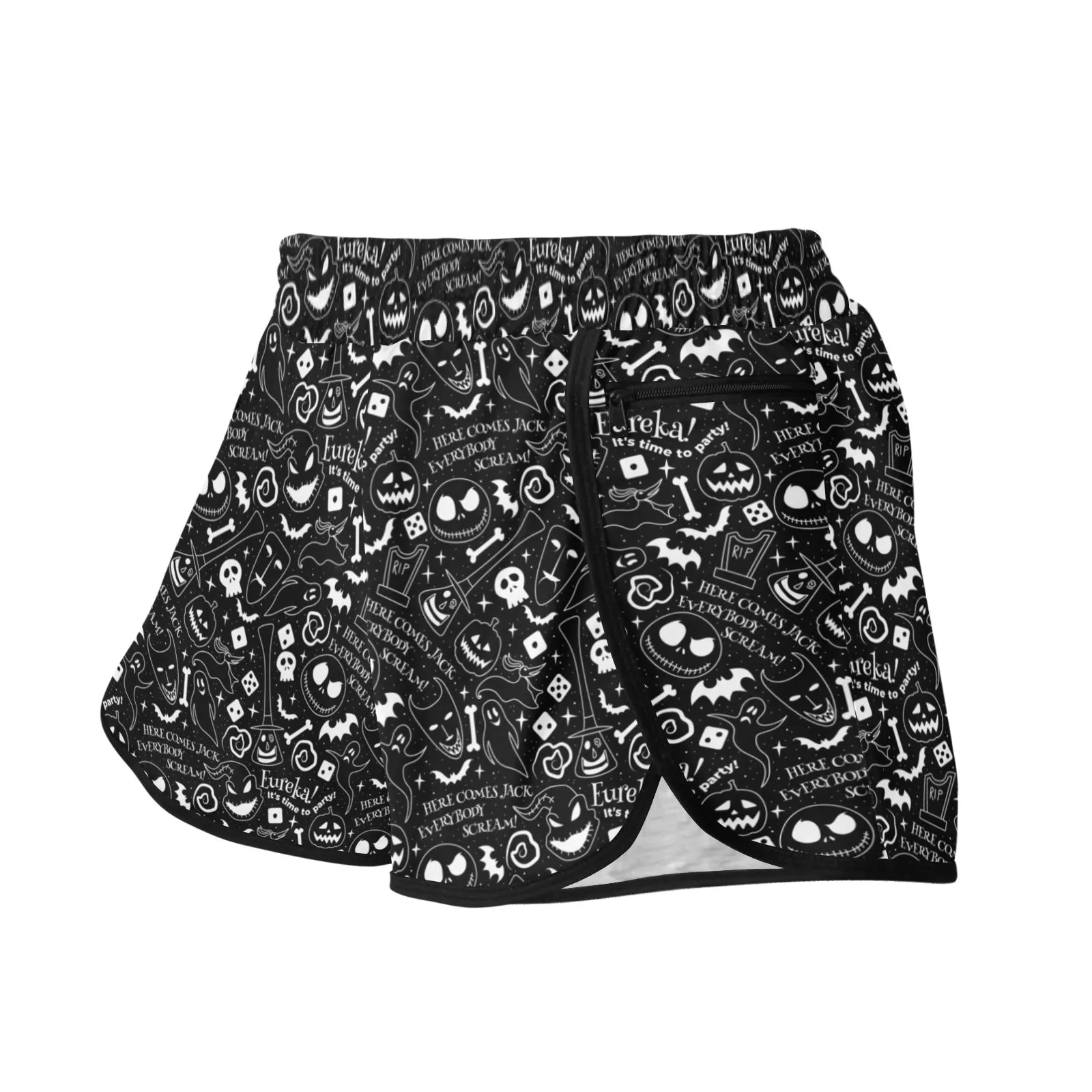 Disney Nightmare Before Christmas Everybody Scream Women's Athletic Sports Shorts