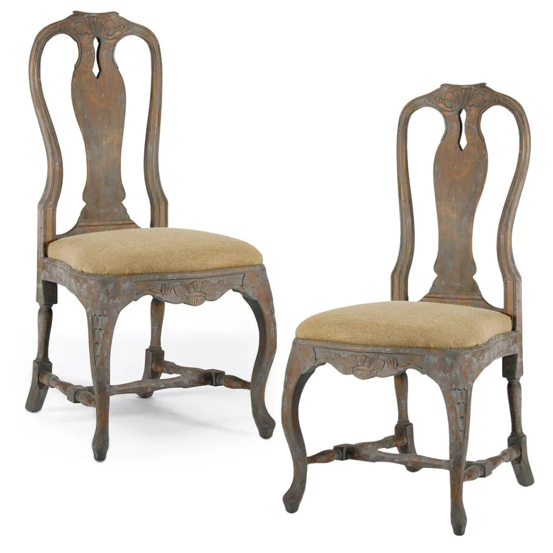 Distressed Provence Dining Chairs - Pair