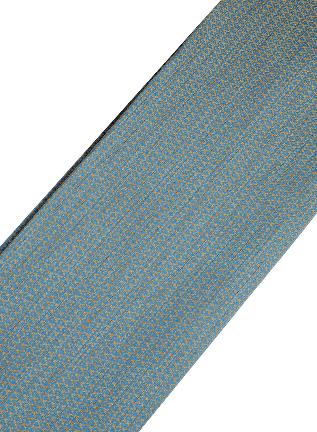 Dobby Jacquard Aqua and Beige Silk Blend Fabric