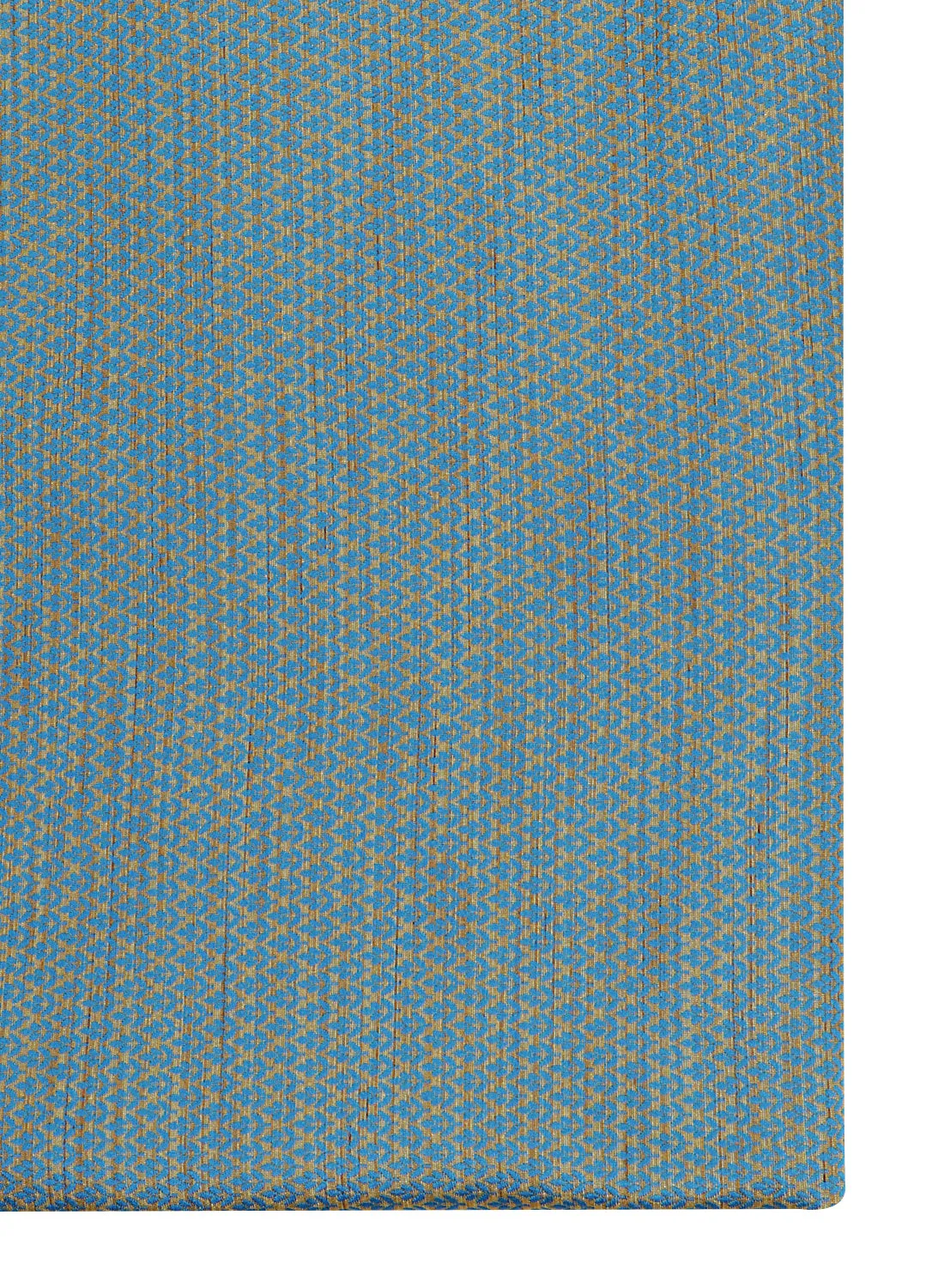 Dobby Jacquard Aqua and Beige Silk Blend Fabric