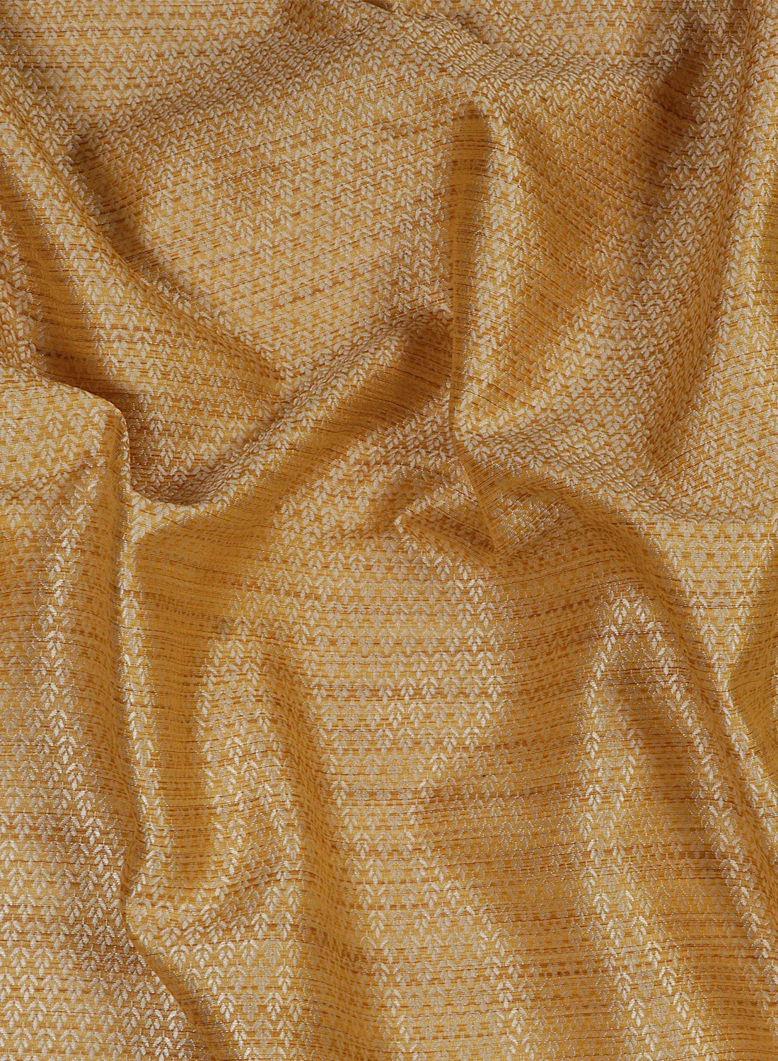 Dobby Jacquard Gold Silk Blend Fabric