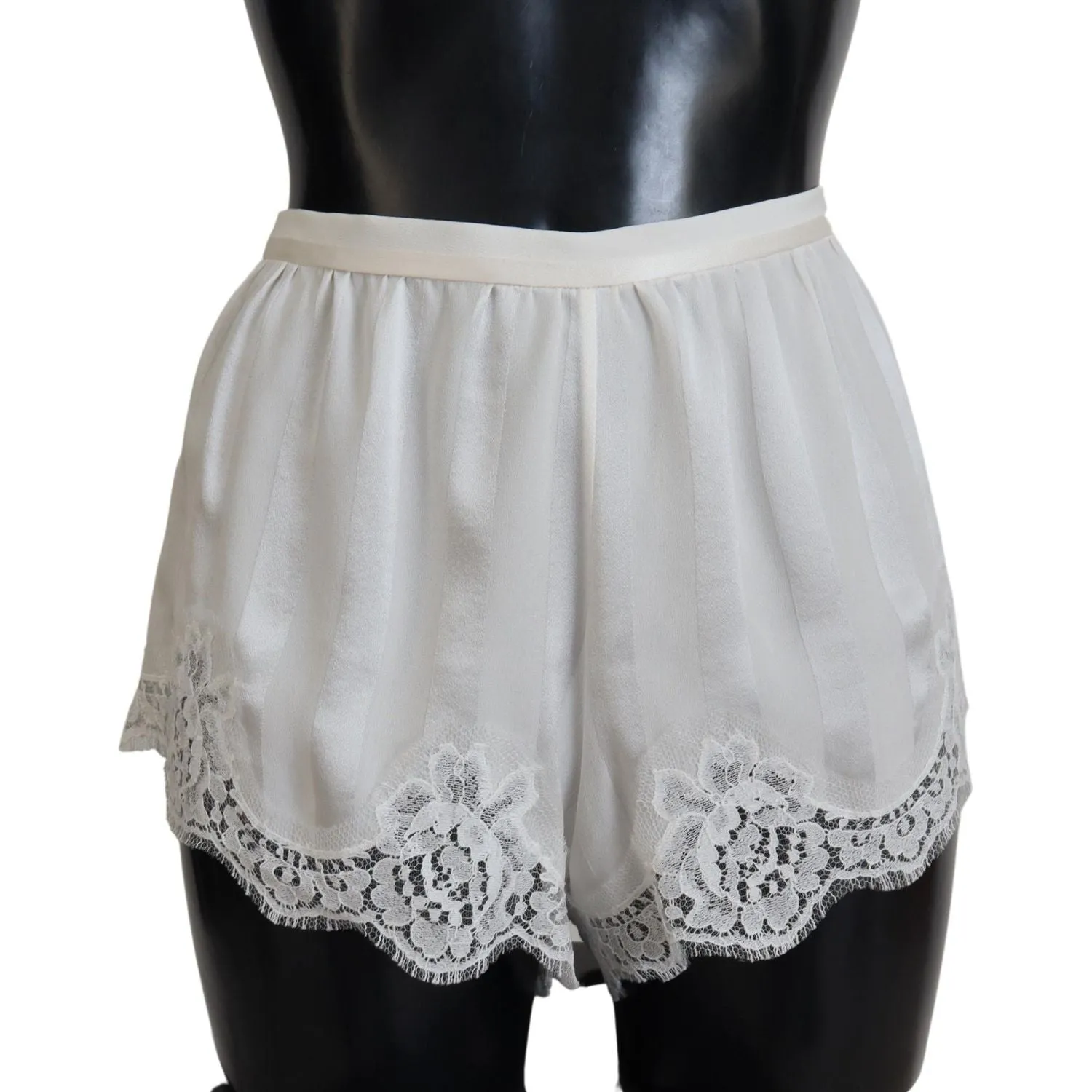 Dolce & Gabbana Elegant White Lace Lingerie Shorts