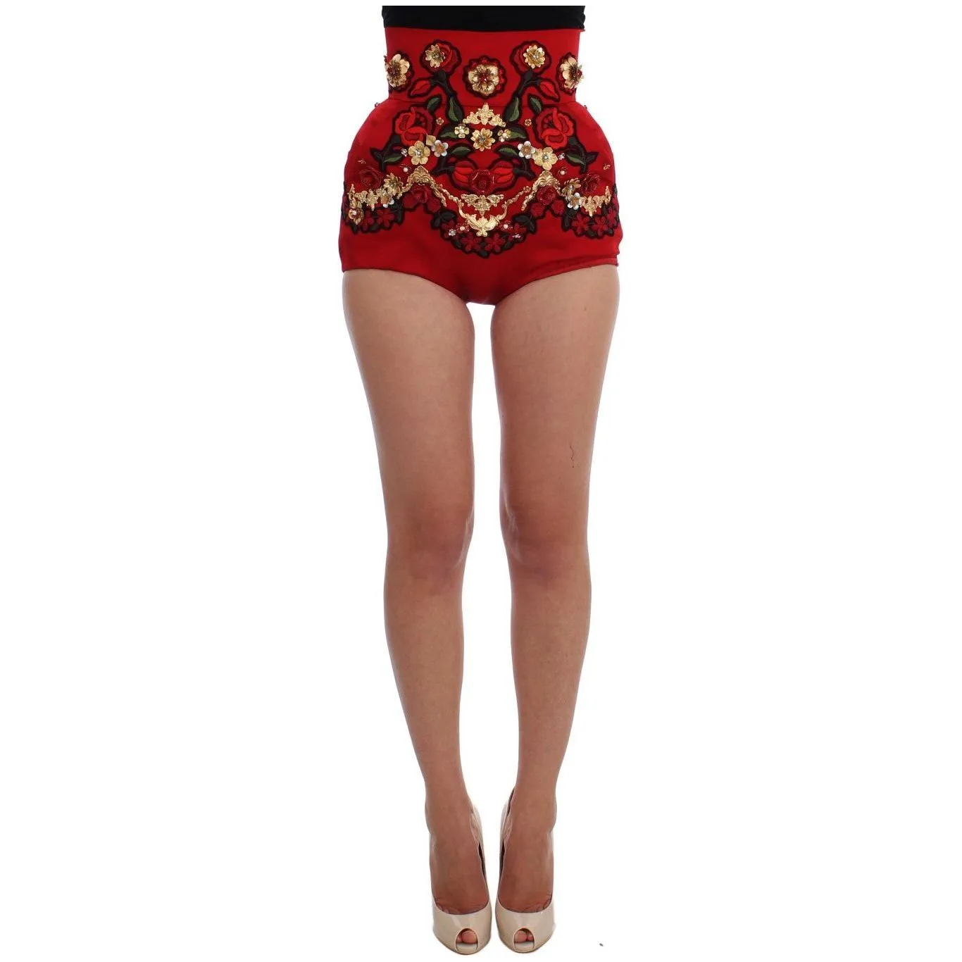 Dolce & Gabbana Enchanted Sicilian Rose Embroidered Mini Shorts