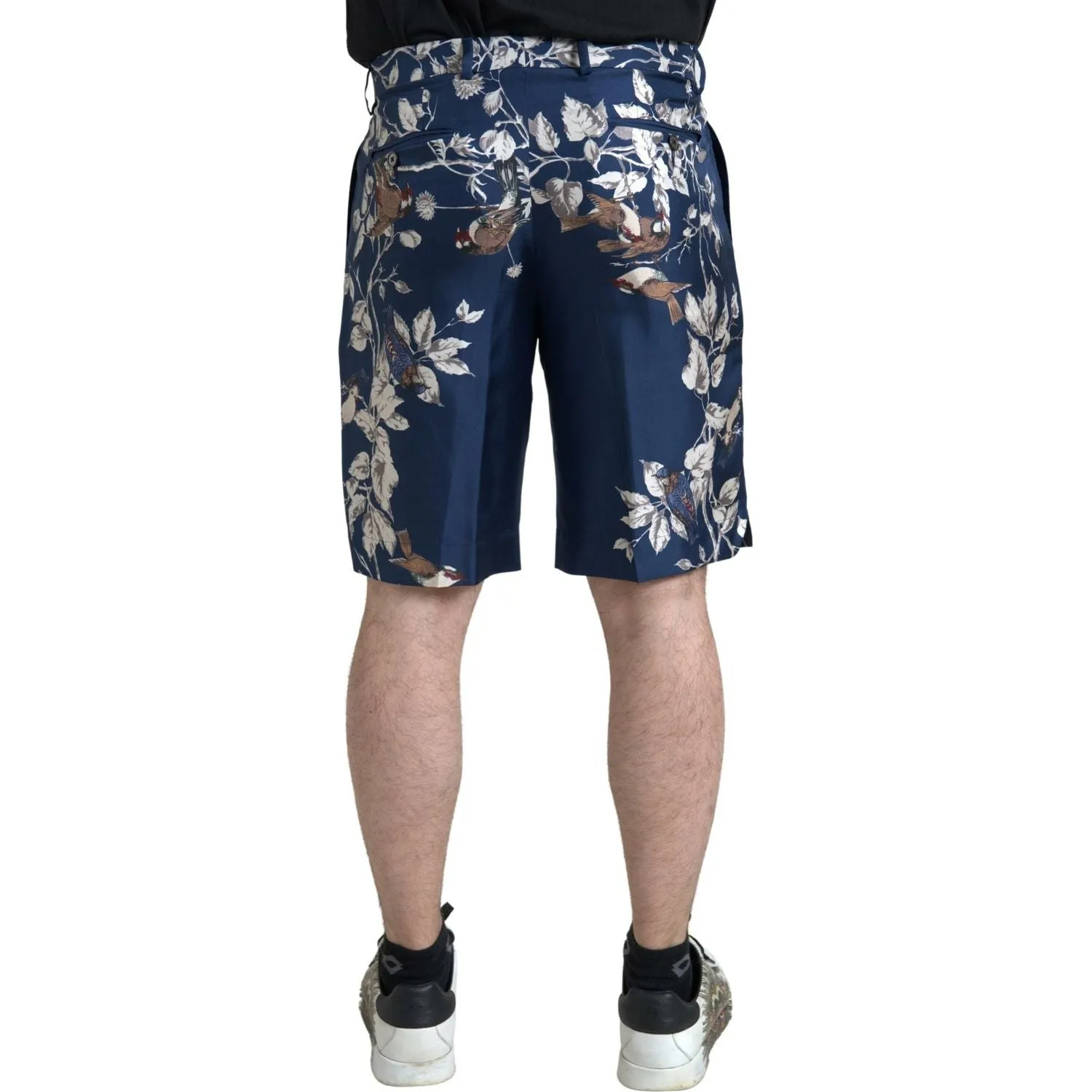 Dolce & Gabbana Silken Floral Bermuda Shorts in Blue