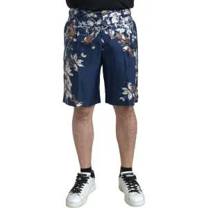 Dolce & Gabbana Silken Floral Bermuda Shorts in Blue