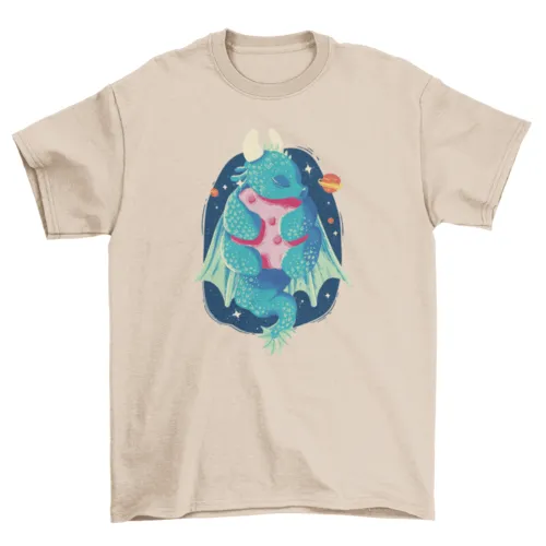 Dragon Hugging Planet Tee