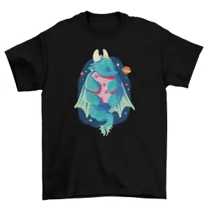 Dragon Hugging Planet Tee