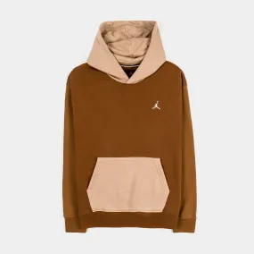 Essentials Fleece Pullover Mens Hoodie (Brown/Beige)