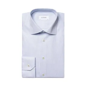 ETON Striped Twill Single Cuff Contemporary Fit Business Shirt LIGHT BLUE