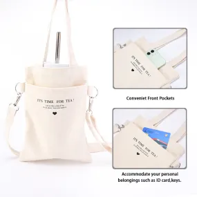 Fashion portable double mouth canvas bag