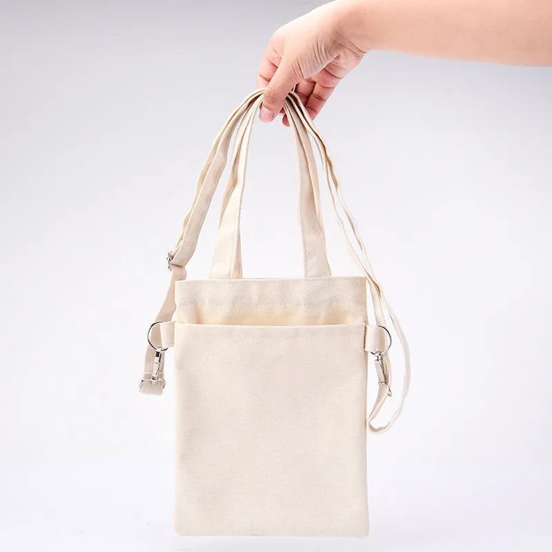 Fashion portable double mouth canvas bag