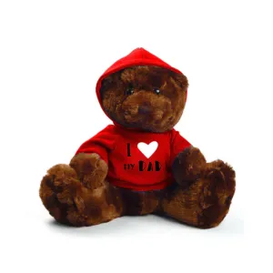 Father's Day Teddy Bear Chocolate Color 11" Red Hoodie