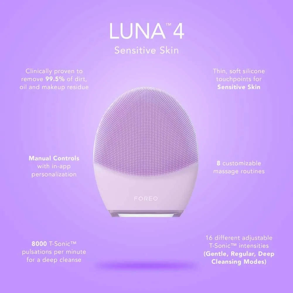 FOREO LUNA 4 Facial Cleansing & Firming Massage Device for Sensitive Skin