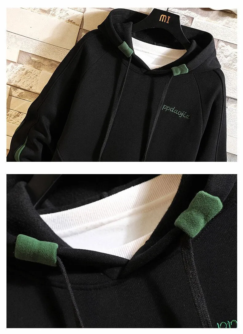 Forever Young Green Stripped Sleeves Hoodie