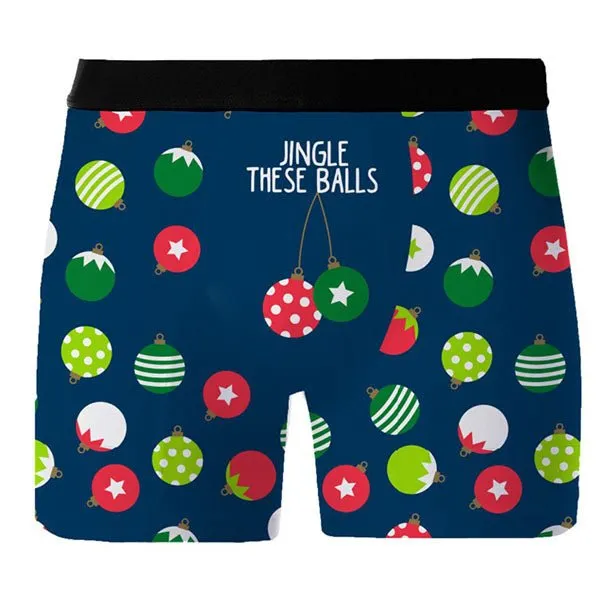 Frankly Funny Christmas Mens Funny Briefs Boxer Shorts - Jingle Balls