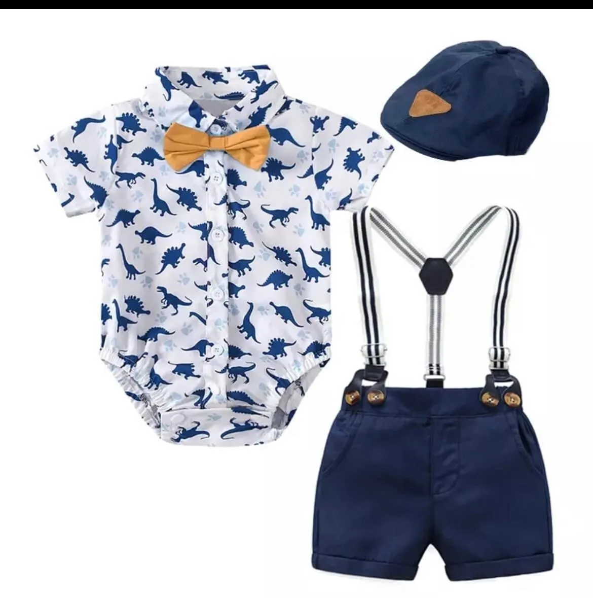 Fraser - Baby Boy Cotton Suit Set with Bow tie