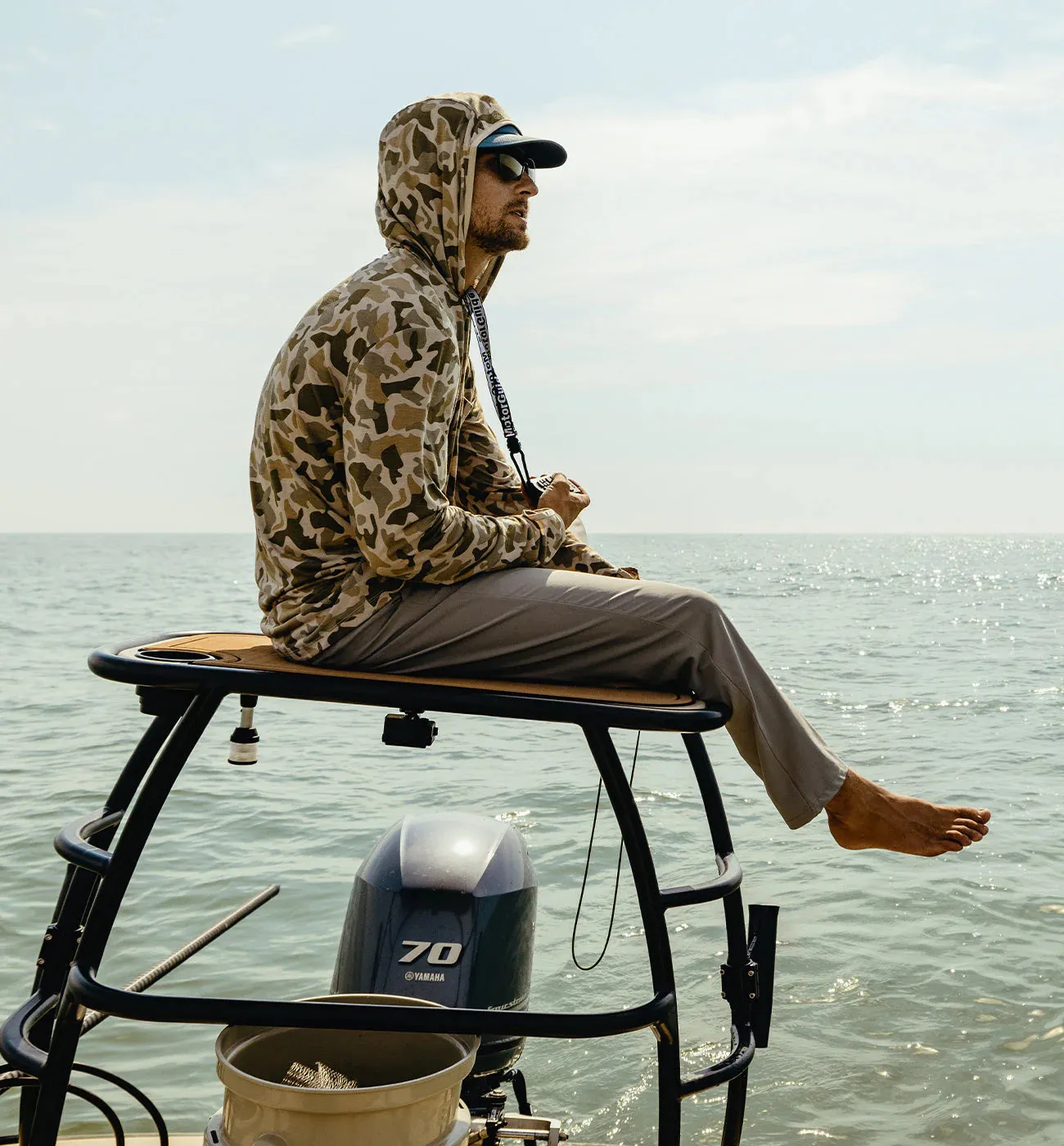 Free Fly Men's Bamboo Lightweight Hoodie in Barrier Island Camo