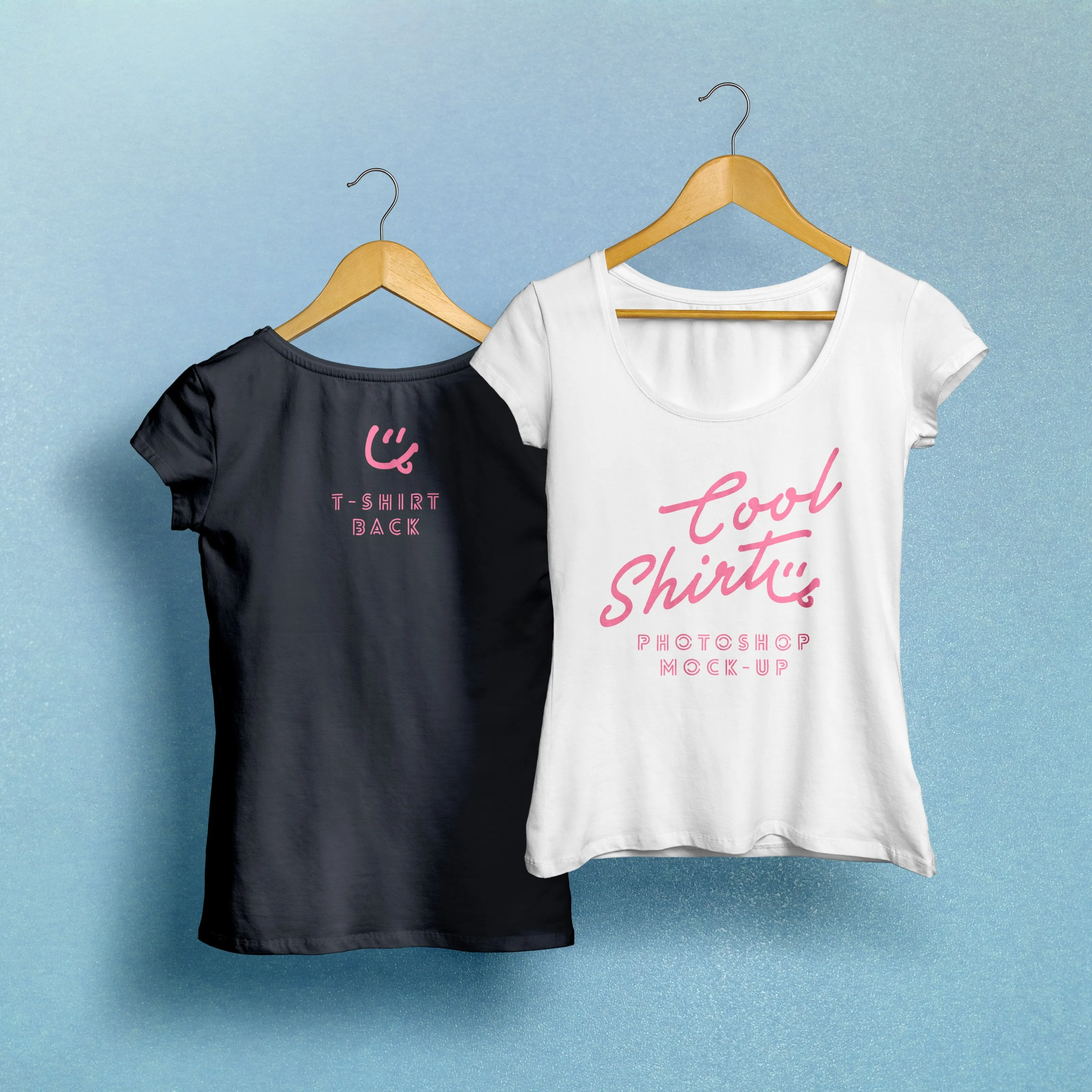 Free Woman T-Shirt MockUp PSD Hanging