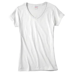 Gildan Ladies V Neck T-Shirt Large White