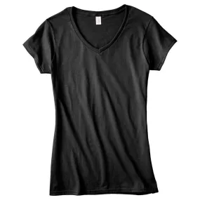 Gildan Ladies V Neck T-Shirt Xlarge Black