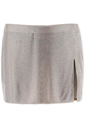 Giuseppe di morabito mini skirt in mesh with crystals all-over