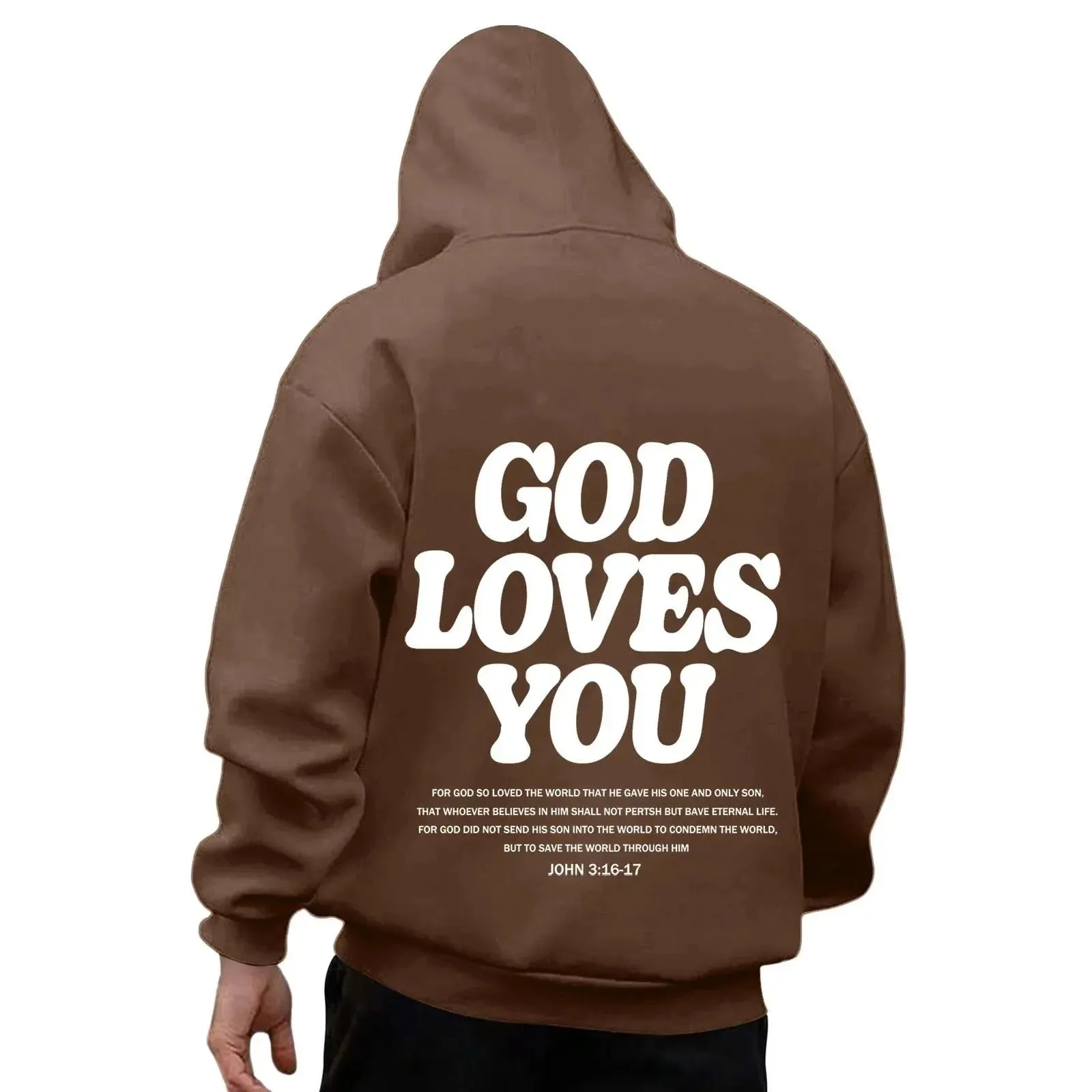 God Loves You Hoodies Men Christian Jesus Hooded Sweatshirts Long Sleeve Bible Verse Men's Pullover Tops Y2k Hoodie Men Clothing