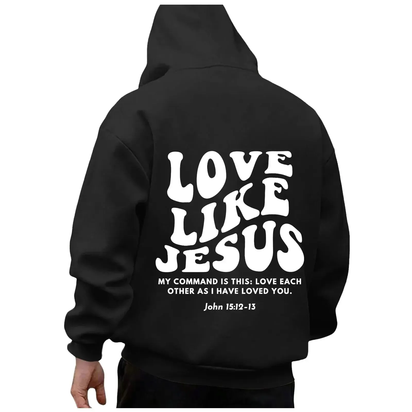 God Loves You Hoodies Men Christian Jesus Hooded Sweatshirts Long Sleeve Bible Verse Men's Pullover Tops Y2k Hoodie Men Clothing