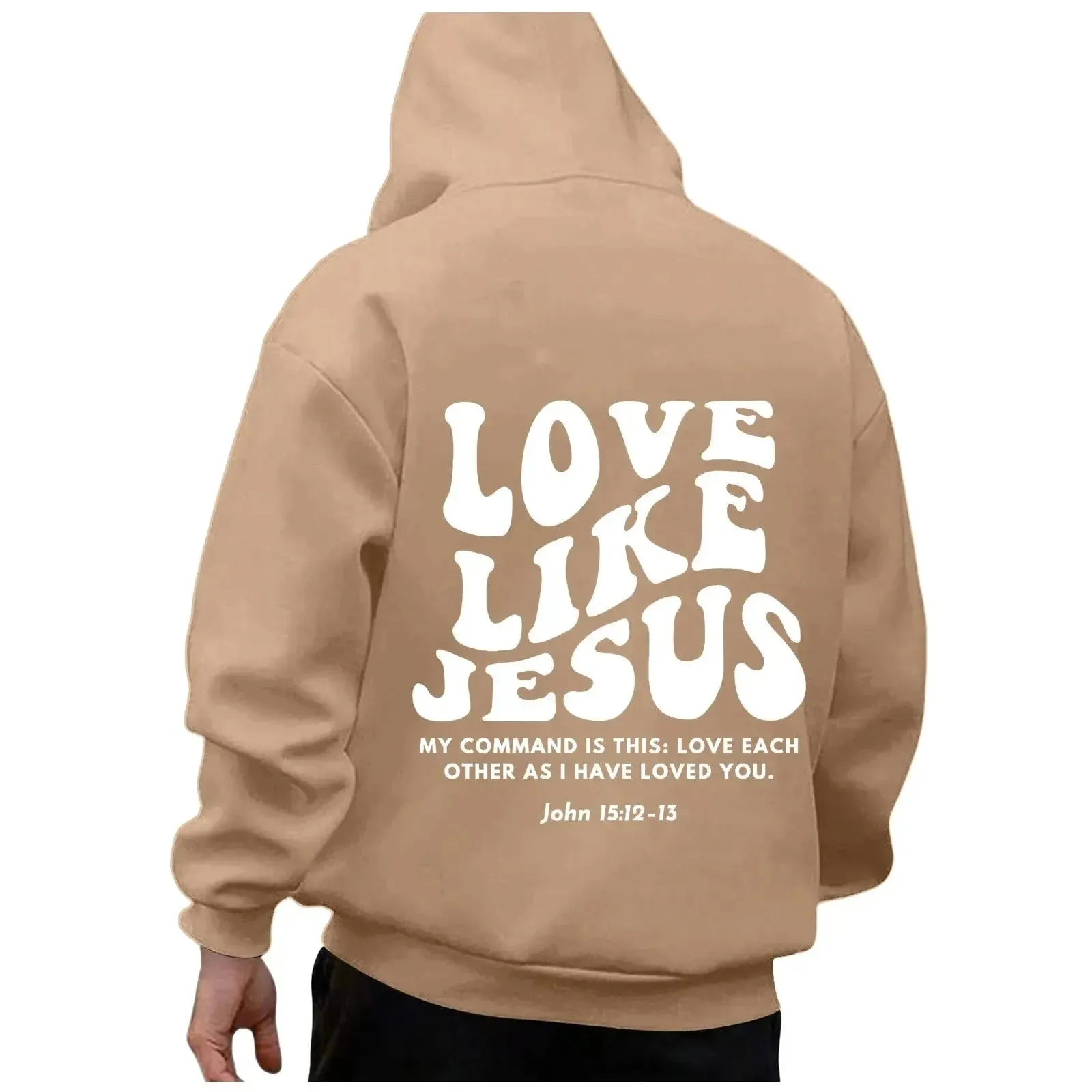 God Loves You Hoodies Men Christian Jesus Hooded Sweatshirts Long Sleeve Bible Verse Men's Pullover Tops Y2k Hoodie Men Clothing