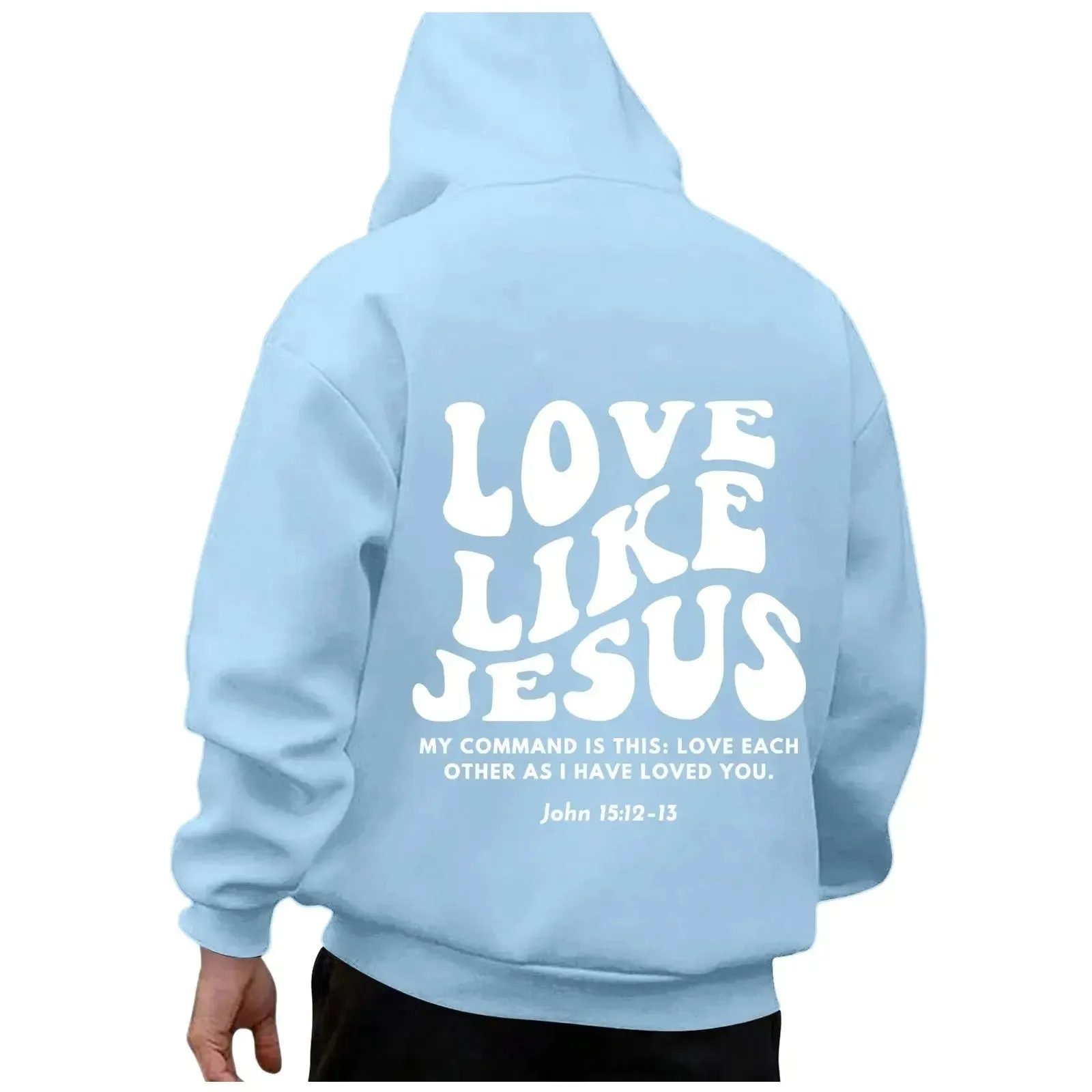 God Loves You Hoodies Men Christian Jesus Hooded Sweatshirts Long Sleeve Bible Verse Men's Pullover Tops Y2k Hoodie Men Clothing