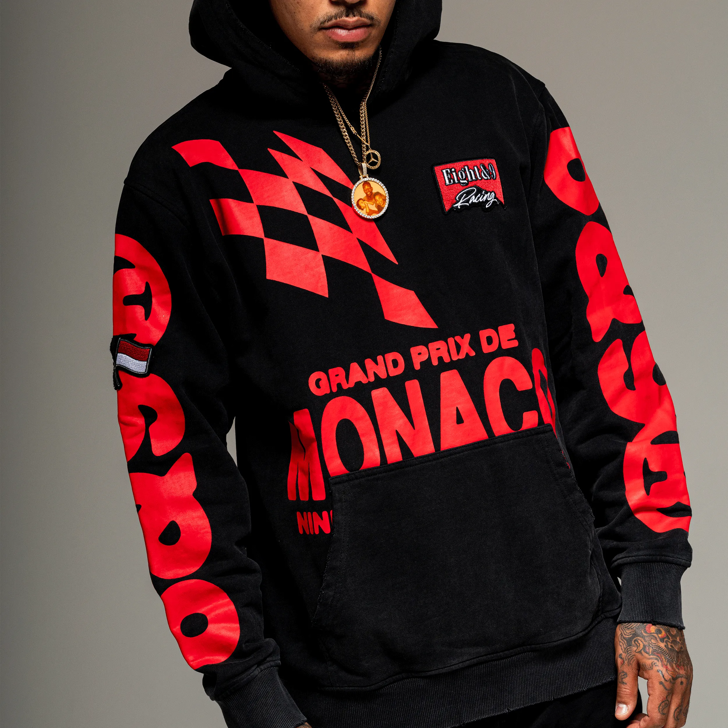 Grand Prix Pullover Black Hoodie