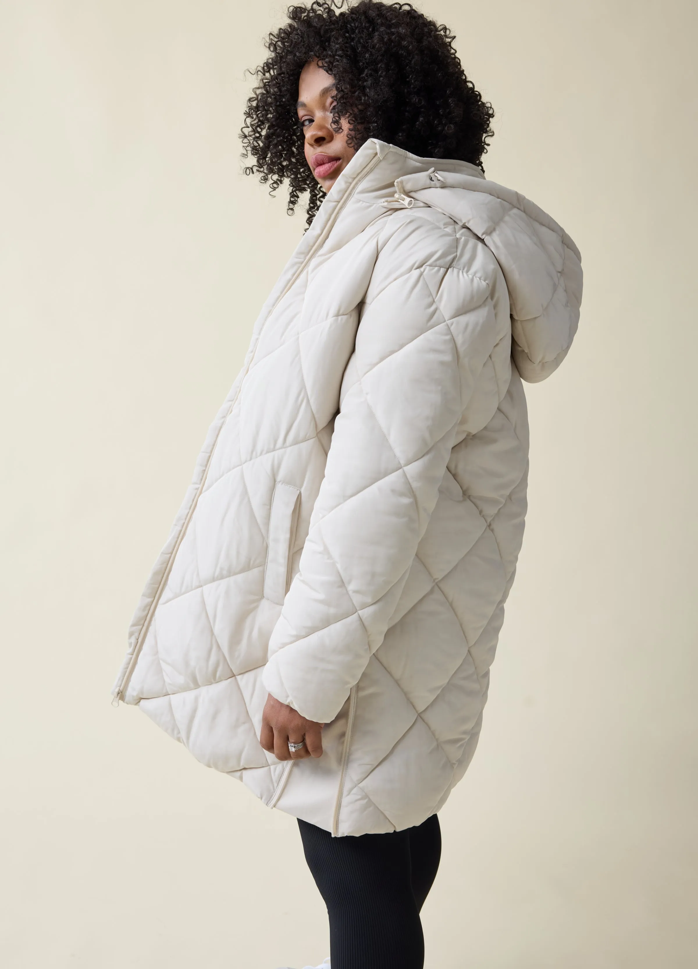 Grow With You Maternity Hooded Long Parka Jacket