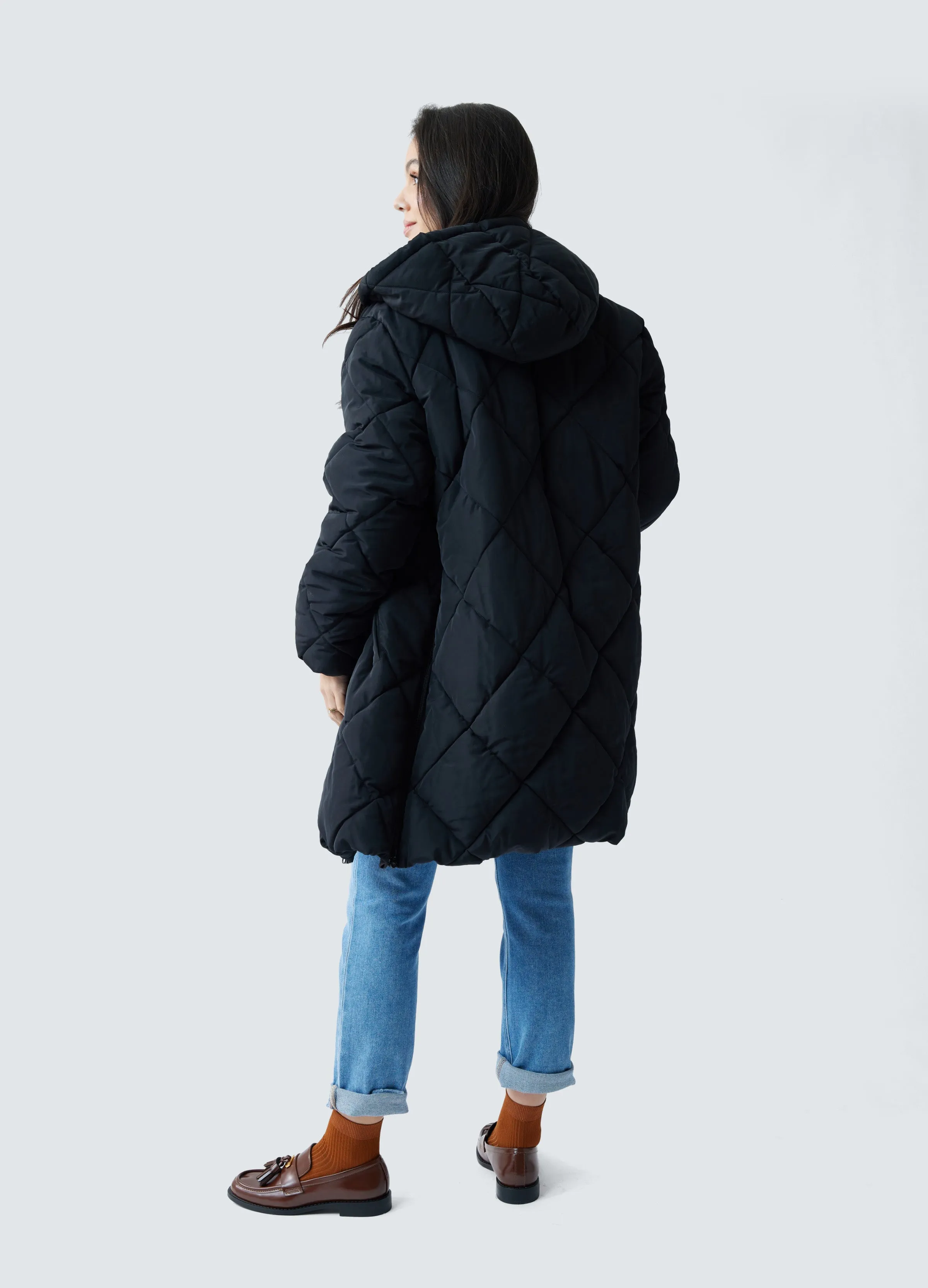 Grow With You Maternity Hooded Long Parka Jacket