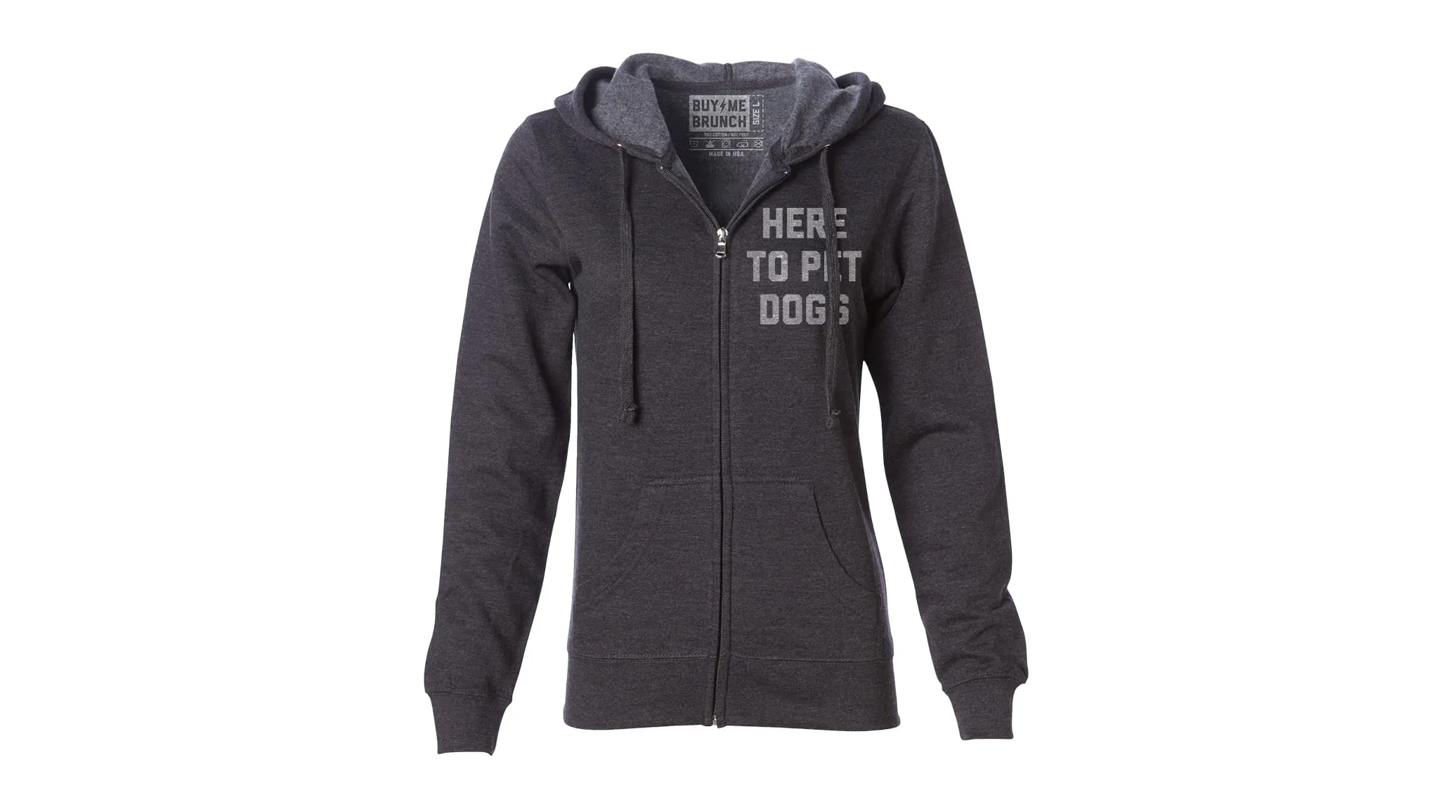 Here To Pet Dogs Lightweight Zip-Up Hoodie