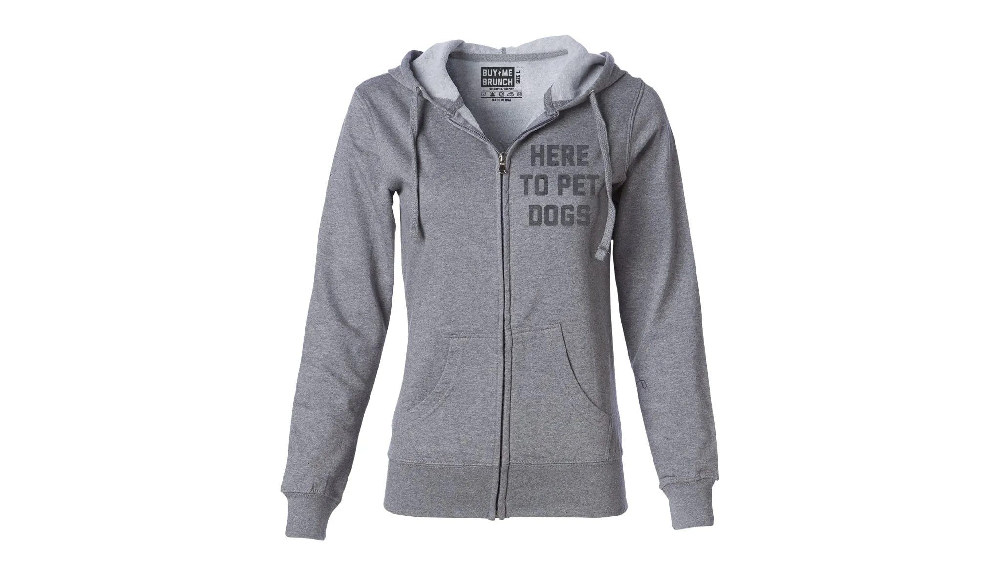 Here To Pet Dogs Lightweight Zip-Up Hoodie