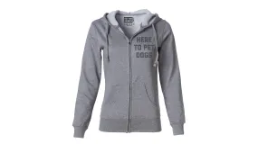 Here To Pet Dogs Lightweight Zip-Up Hoodie