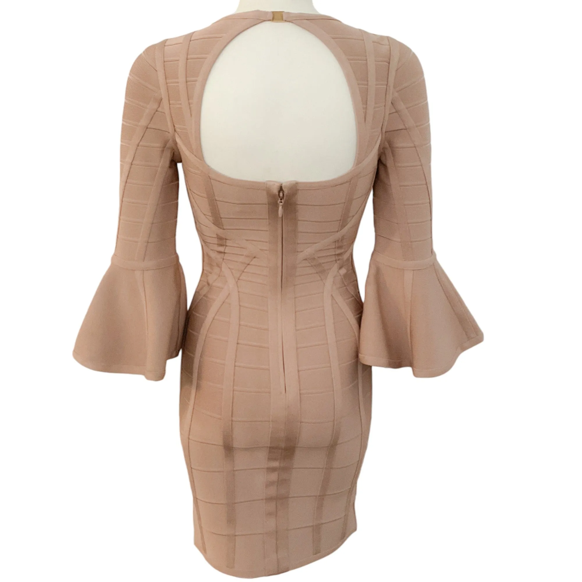 Herve Leger Dune Yasmin Bell Sleeve Dress