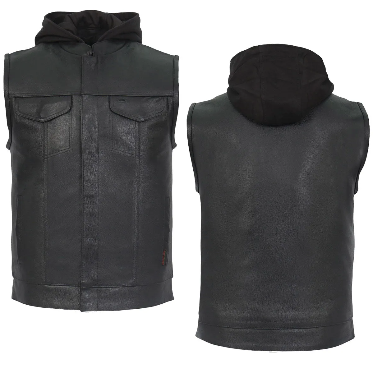 Hot Leathers VSM1201 Men's Black Motorcycle Biker Club Style Vest with