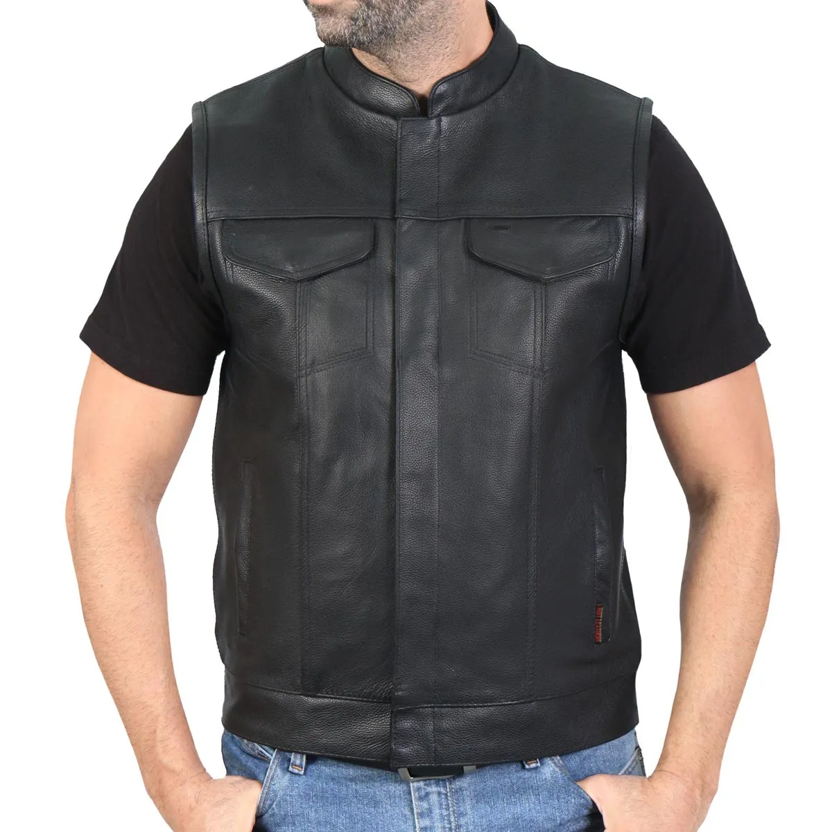 Hot Leathers VSM1201 Men's Black Motorcycle Biker Club Style Vest with