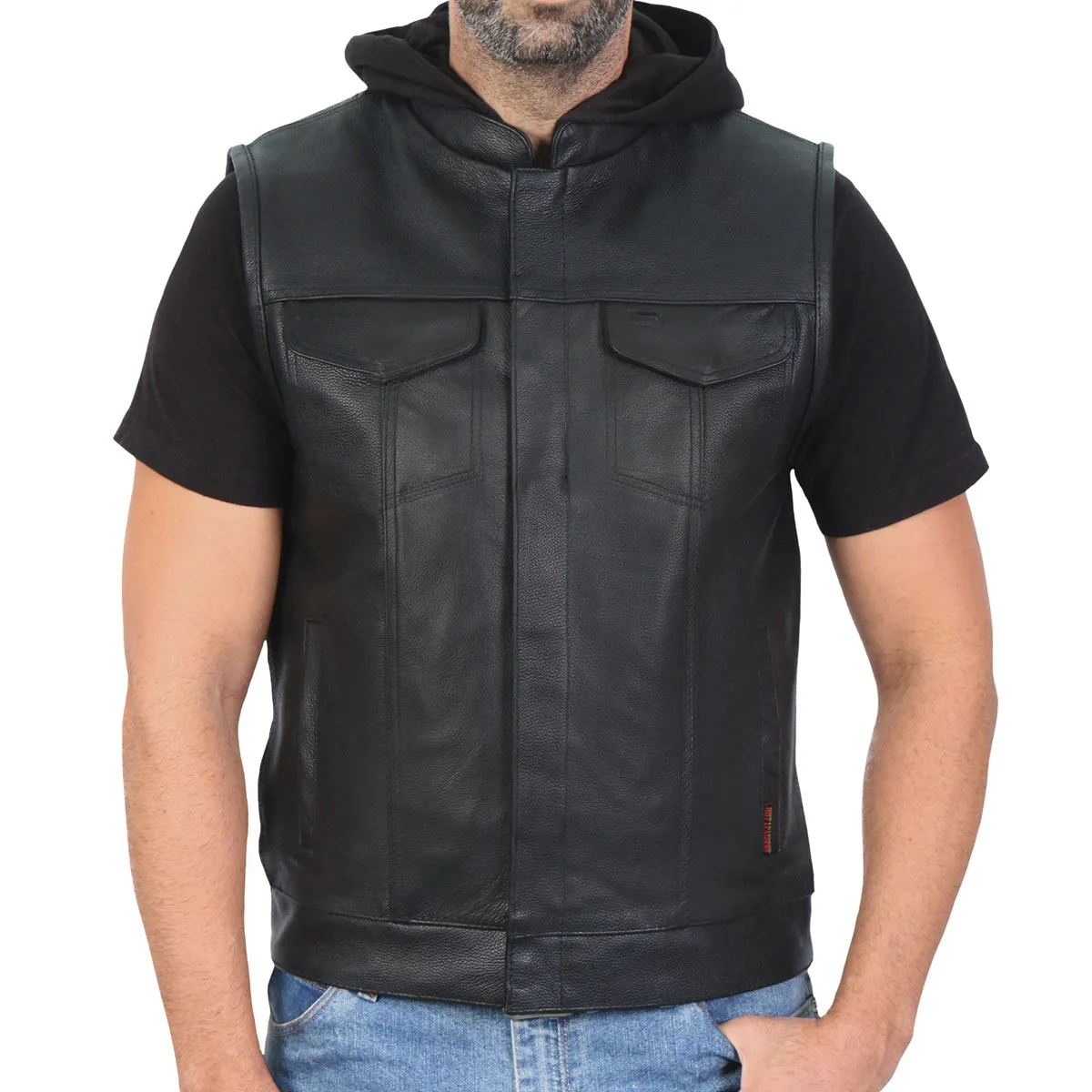 Hot Leathers VSM1201 Men's Black Motorcycle Biker Club Style Vest with