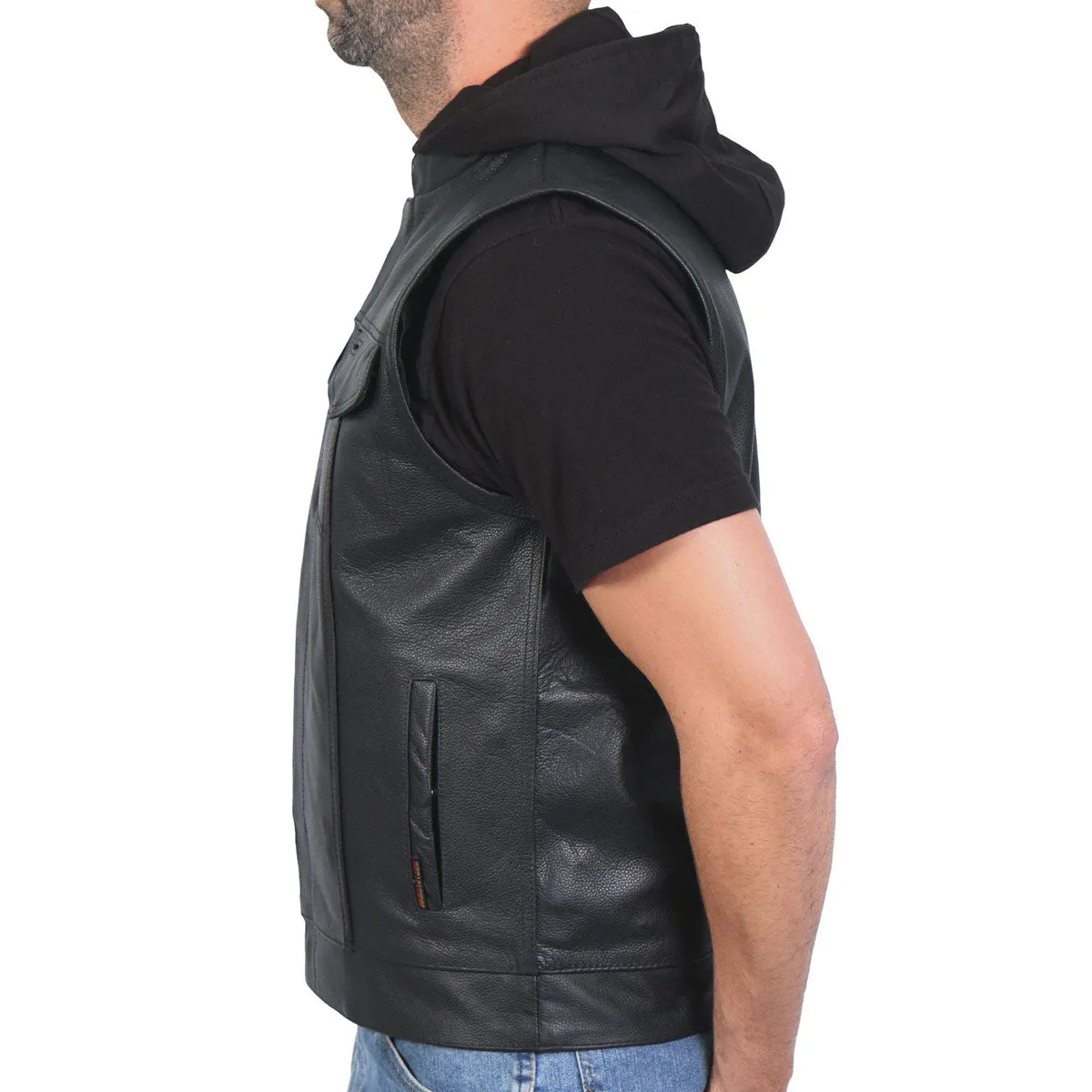 Hot Leathers VSM1201 Men's Black Motorcycle Biker Club Style Vest with