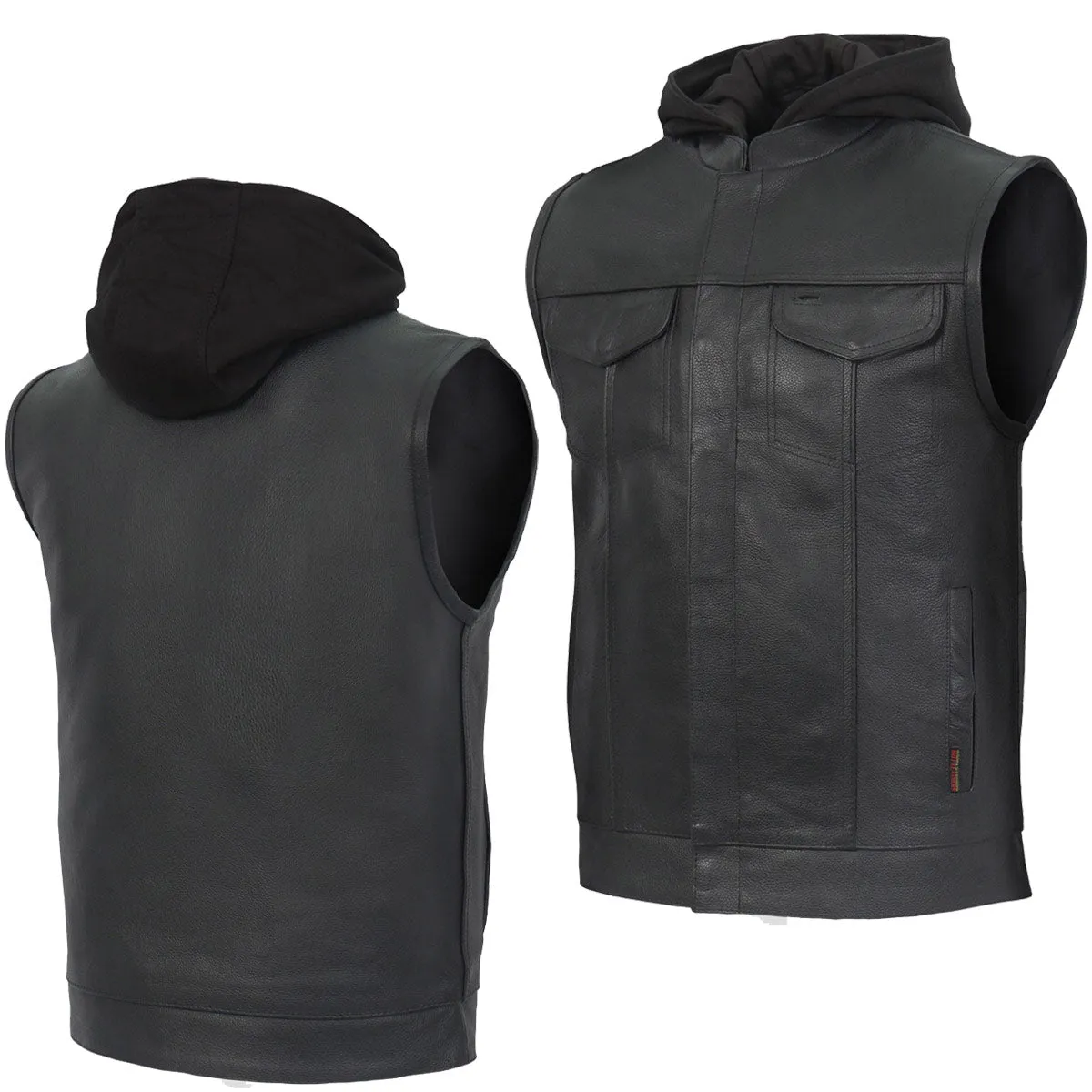 Hot Leathers VSM1201 Men's Black Motorcycle Biker Club Style Vest with