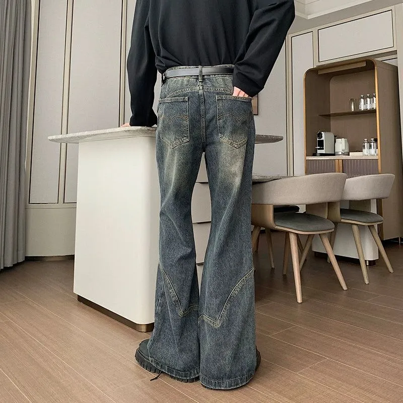 Hua Structured Seams Faded Jeans